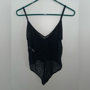 Black sheer body suit